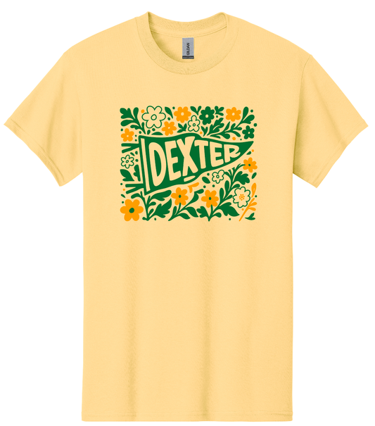 Dexter Floral Pennant - Short Sleeve Cotton T-Shirt