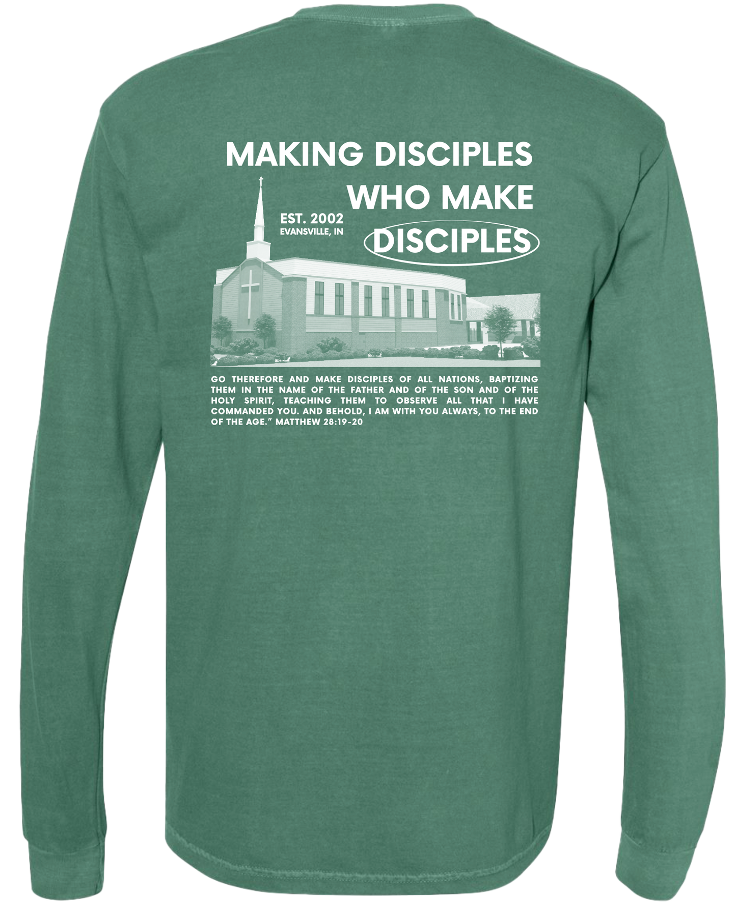 Church Building - Pigment Dyed Long Sleeve T-Shirt