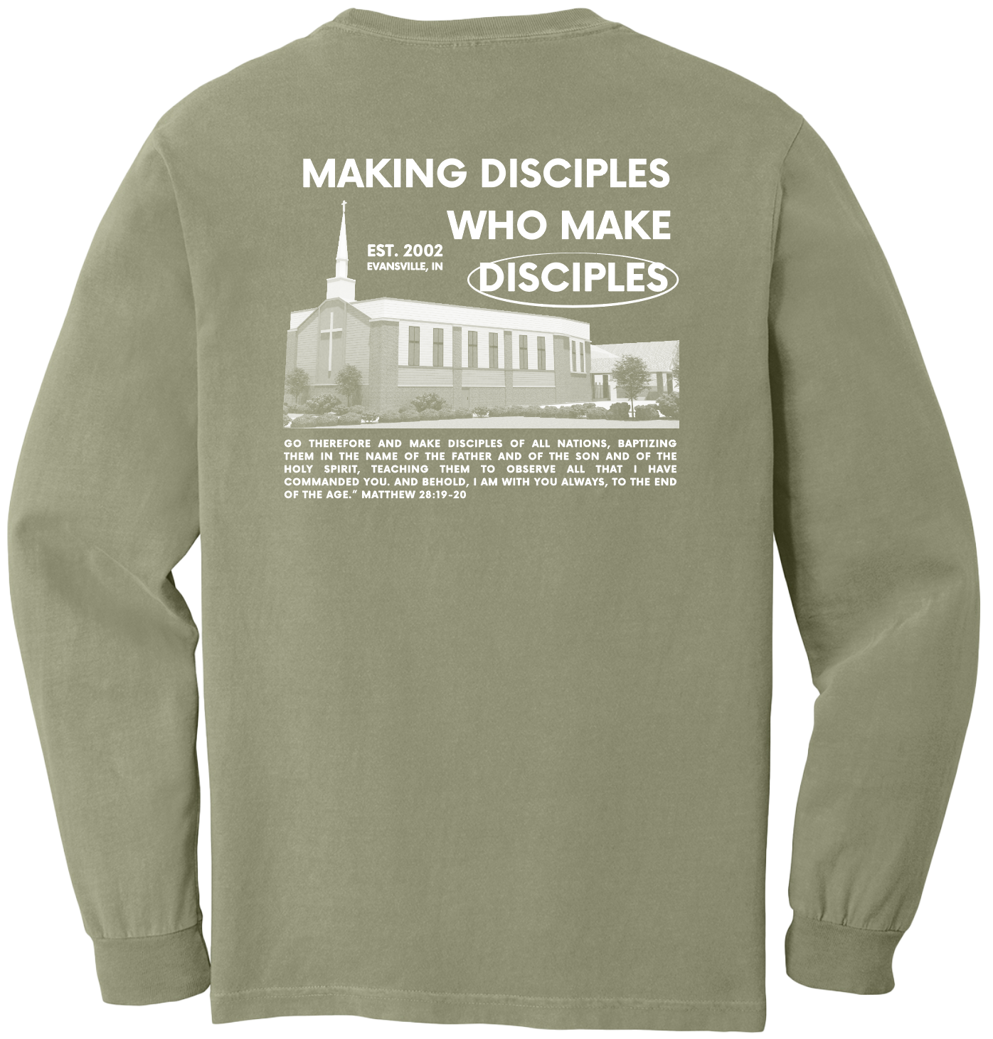 Church Building - Pigment Dyed Long Sleeve T-Shirt