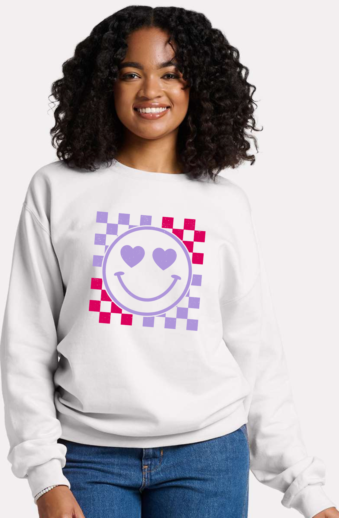 Checkered Smiley - Crewneck Sweatshirt