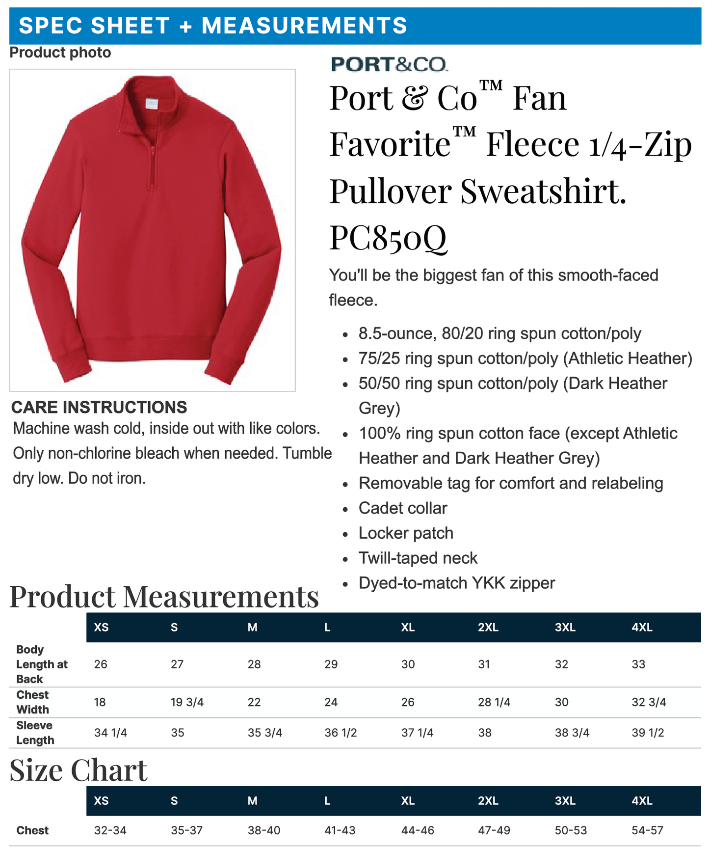 NW - Embroidered Quarter Zip Sweatshirt