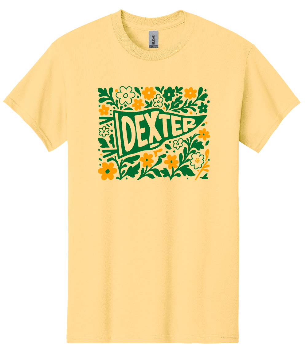 Dexter Floral Pennant - Short Sleeve Cotton T-Shirt