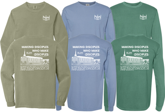 Church Building - Pigment Dyed Long Sleeve T-Shirt