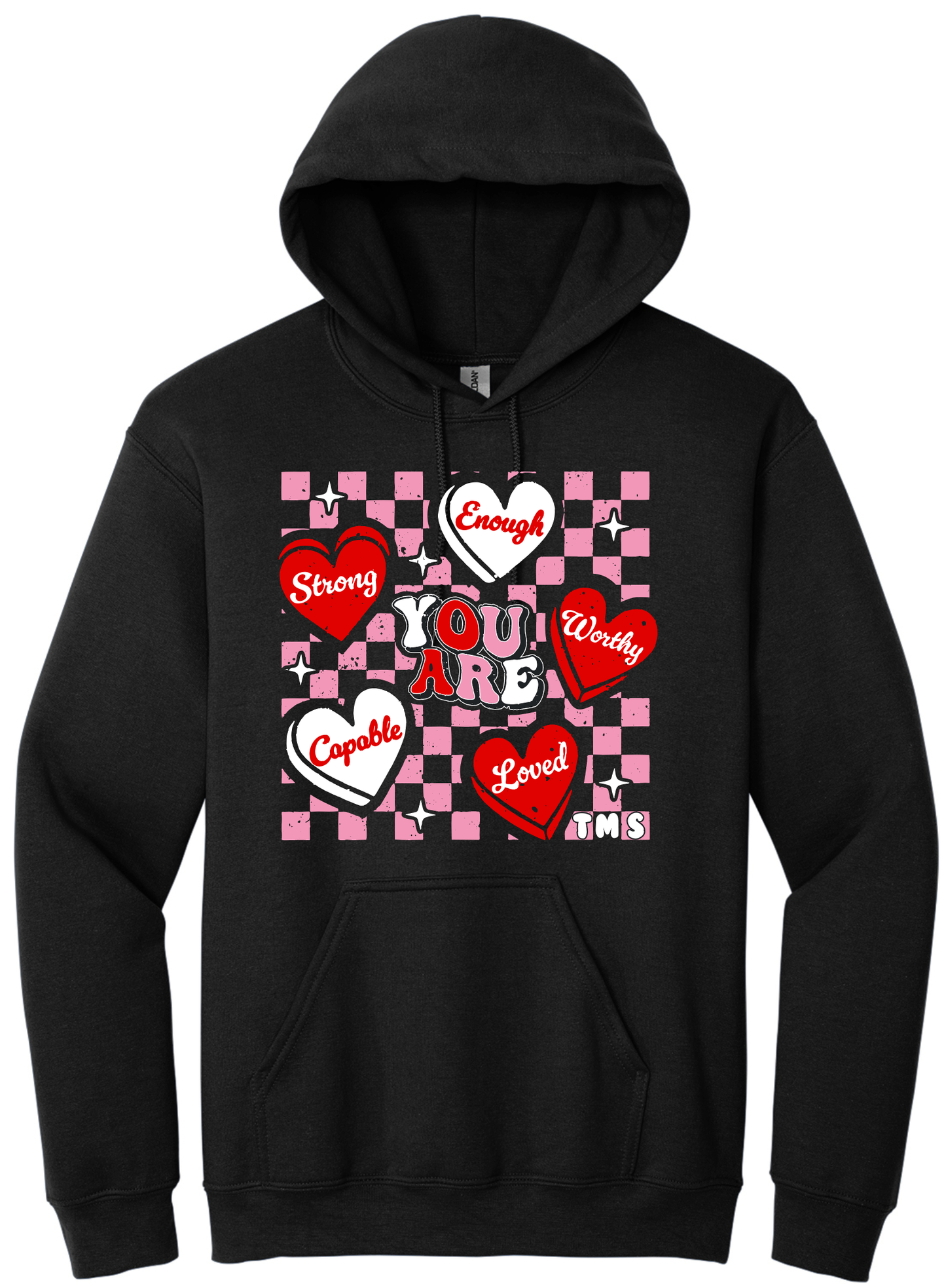 Checkered Hearts - Hooded Sweatshirt